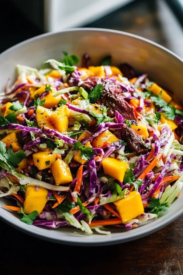 Süß-saurer Mango Slaw: Perfekt für Gegrilltes!
