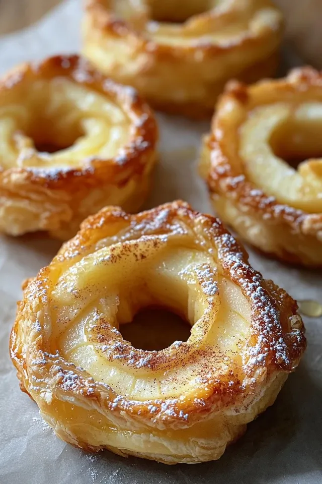 Apfelringe im Blätterteig aus der Heißluftfritteuse