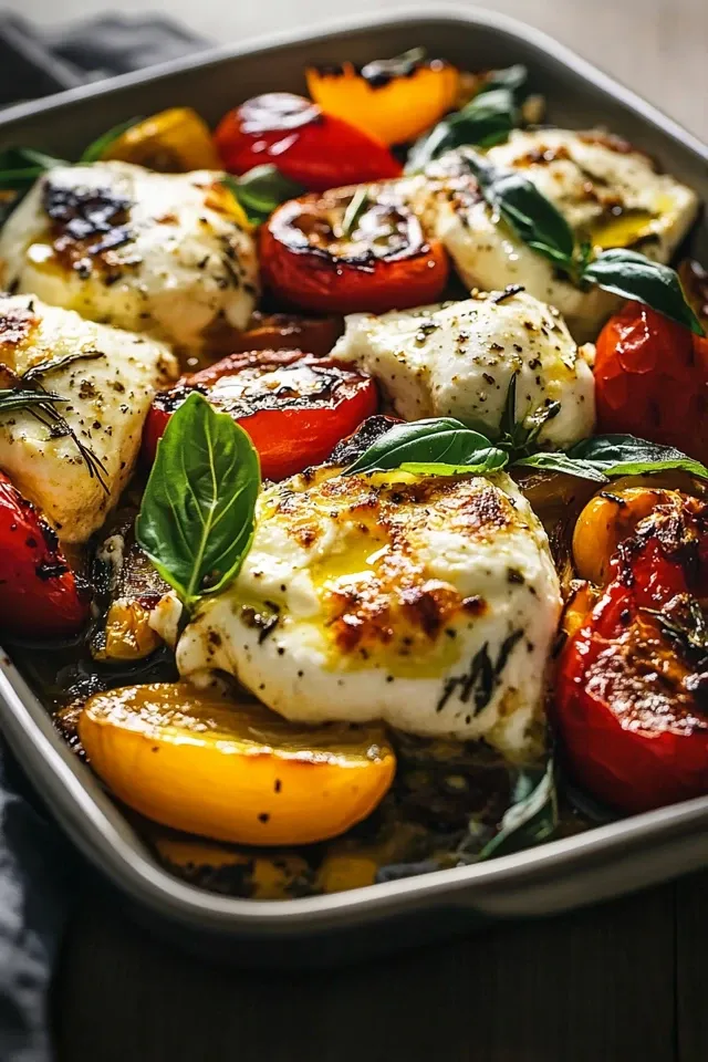Überbackener Mozzarella auf Ofengemüse: Ein Genuss für alle Sinne