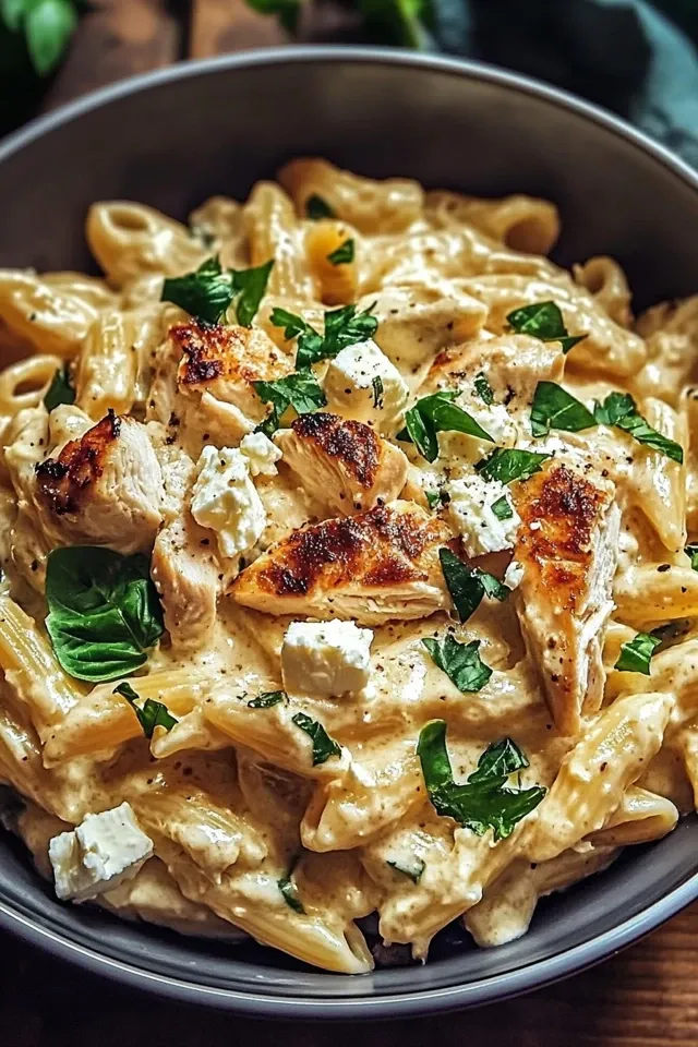 Cremige Hähnchen Feta Pasta – Ein Familienliebling