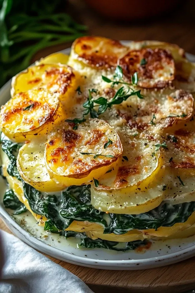 Der beste Spinat-Kartoffel-Knoblauch-Auflauf
