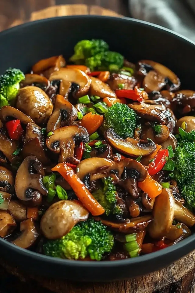 Schnelle 15 Minuten Gemüsepfanne mit Champignons