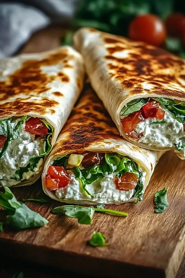 Cremige Hüttenkäse Wraps für ein schnelles Frühstück
