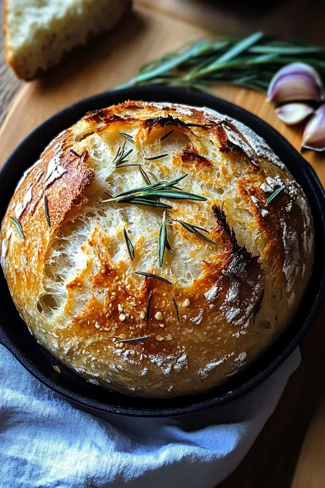 Duftendes Rosmarin-Knoblauch Artisan Brot selber backen