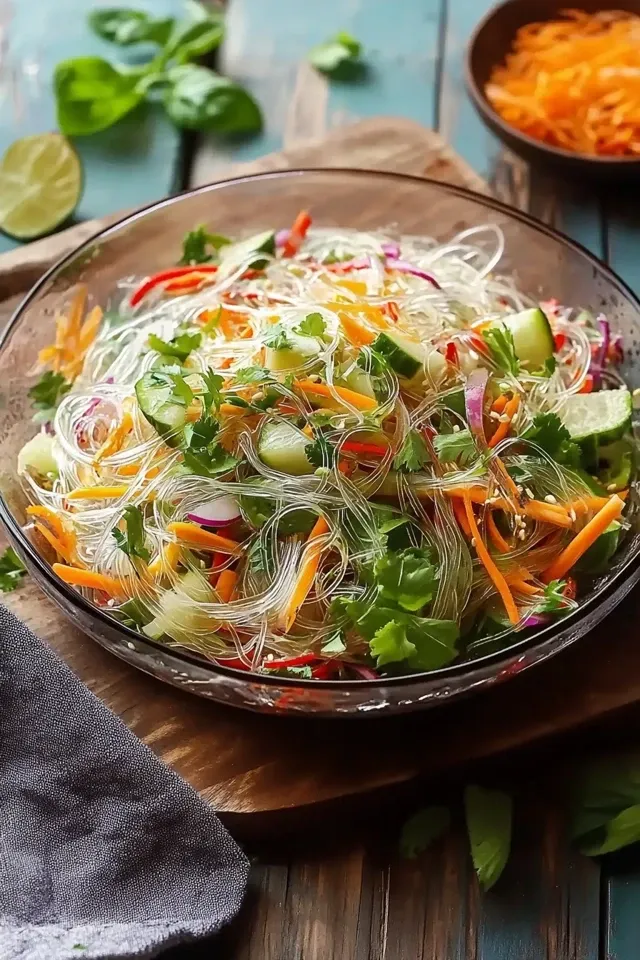 Farbenfroher Glasnudelsalat für den perfekten Sommer