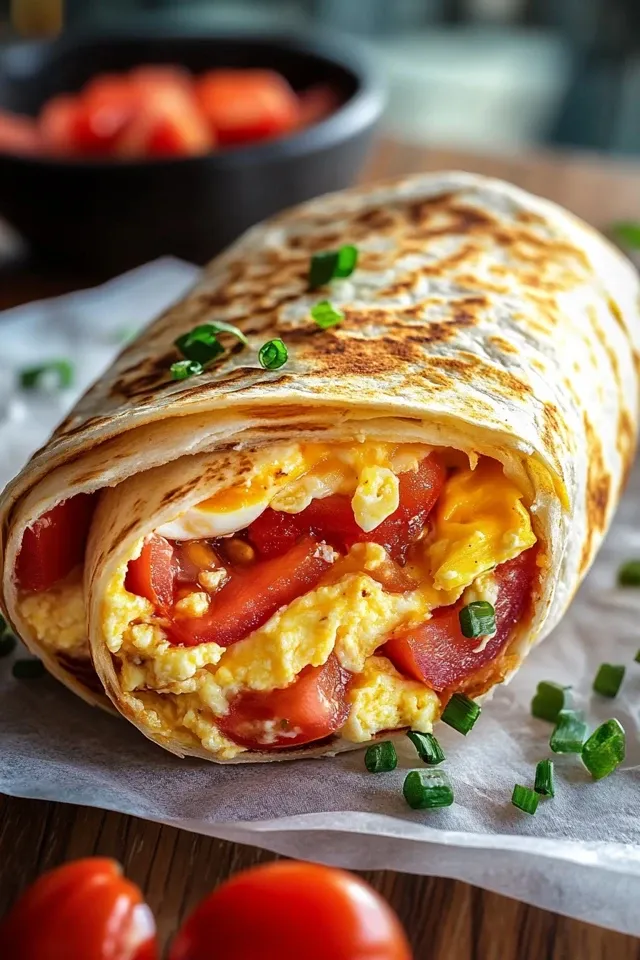 Frühstückswrap mit Ei, Käse & Tomaten – Herzhaft und Einfach