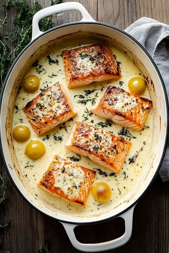 Gebackener Lachs in cremiger Parmesansoße