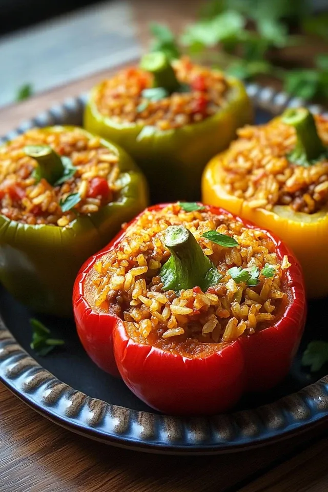 Gefüllte Paprika mit Beef und Reis für die ganze Familie