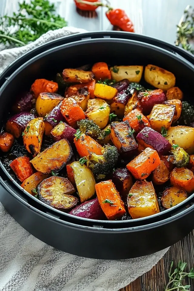 Geröstetes Gemüse aus dem Airfryer