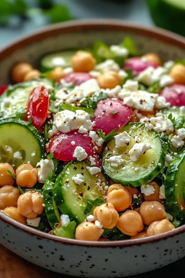 Gurkensalat mit Kichererbsen und Feta – Das perfekte Sommergericht