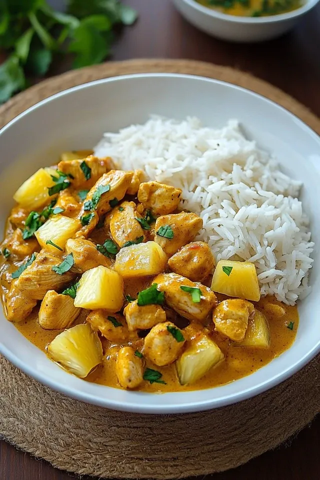 Hähnchen-Ananas-Curry mit Reis: Ein exotisches Geschmackserlebnis