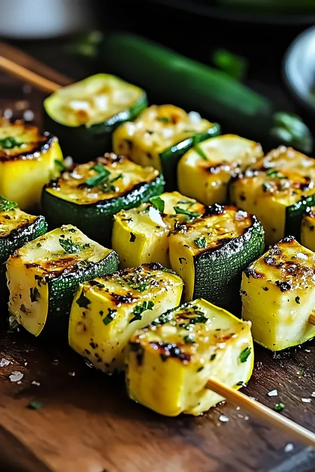 Verführerische Knoblauchbutter Zucchini Spieße