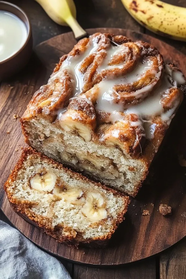 Unwiderstehliches Zimtrolle Bananenbrot für ein köstliches Frühstück