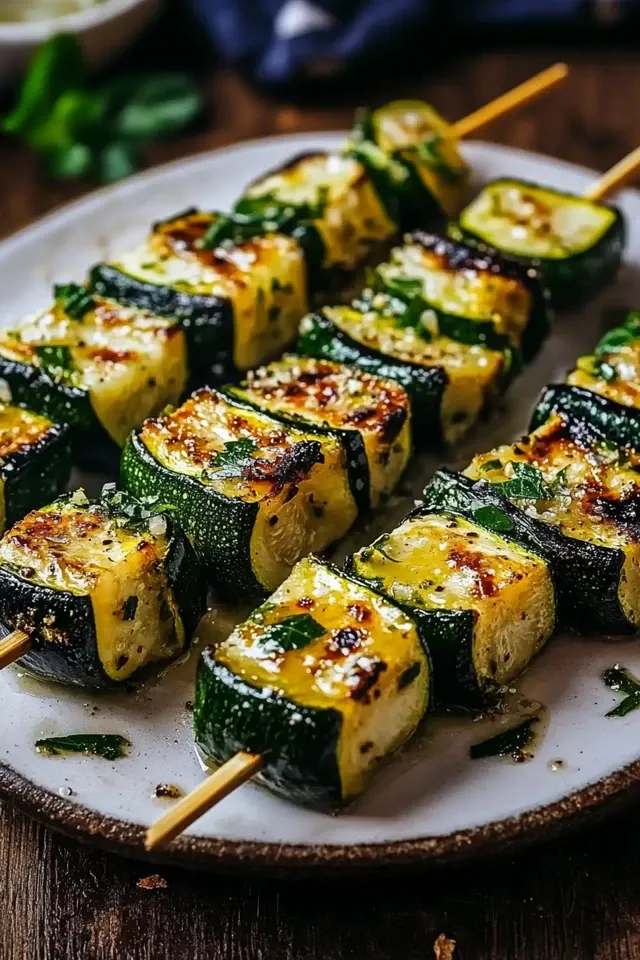 Knoblauch-Butter-Zucchini-Spieße – Einfach und Lecker