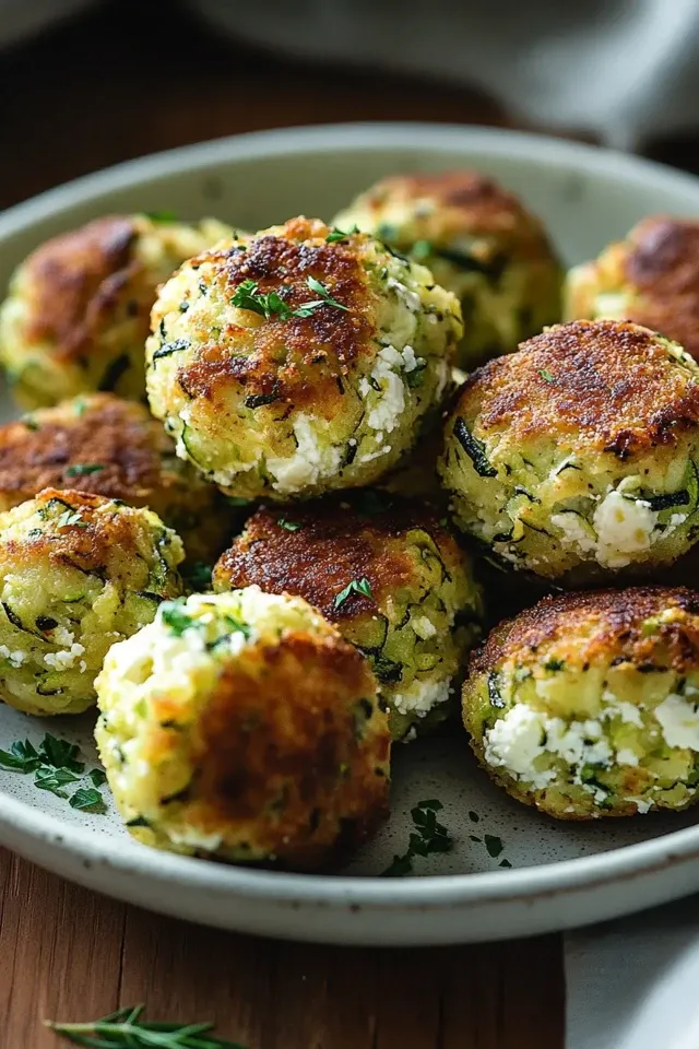 Knusprige Zucchini Feta Bällchen – Ein Genuss aus dem Ofen!