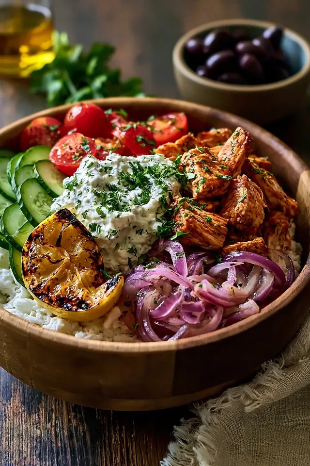 Köstliche Griechische Hähnchen Bowl – ein saftiges Vergnügen