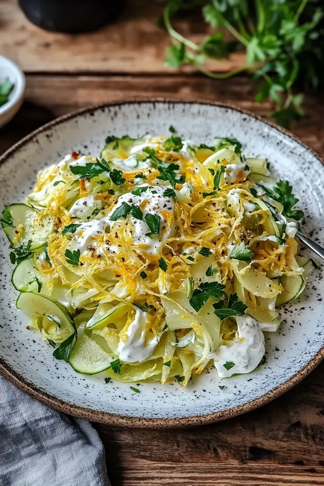 Leichter Kohlrabi-Salat mit Joghurt-Dressing