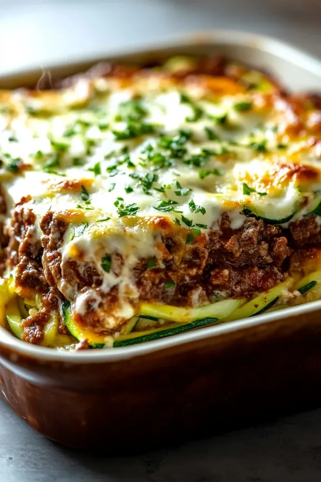 Low Carb Griechischer Nudelauflauf mit Zucchini und Hackfleisch
