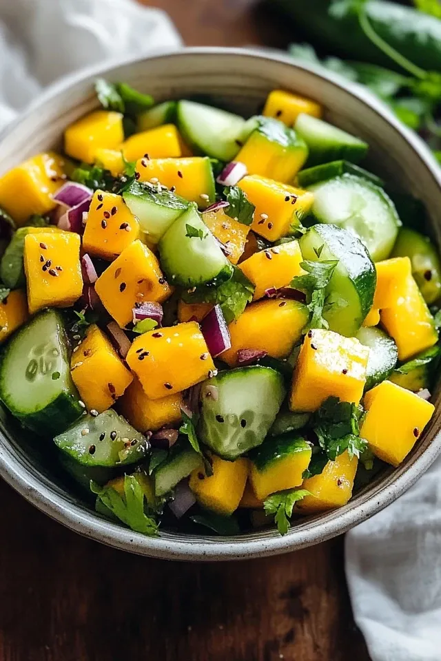Frischer Mango-Gurken-Salat für den perfekten Sommer