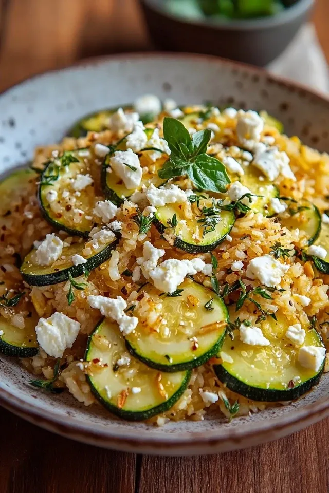 Mediterrane Zucchini-Reis-Pfanne mit Feta – Ein Genuss