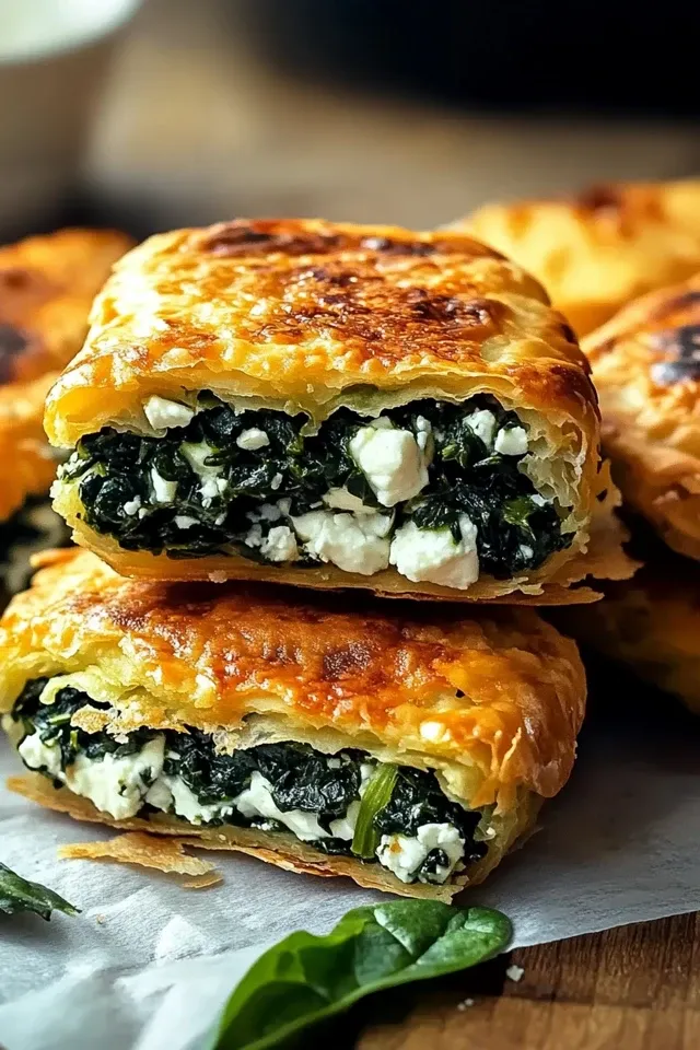 Perfekte Spinat- und Feta-Pastetchen für schnelle Snacks
