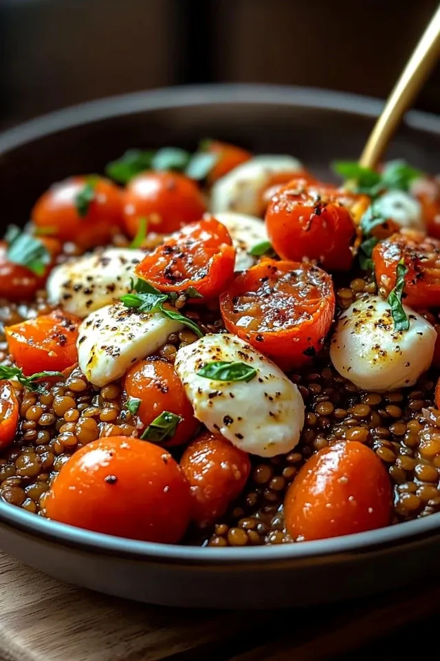 Linsenpfanne mit Tomaten und Mozzarella – Gesund und Lecker
