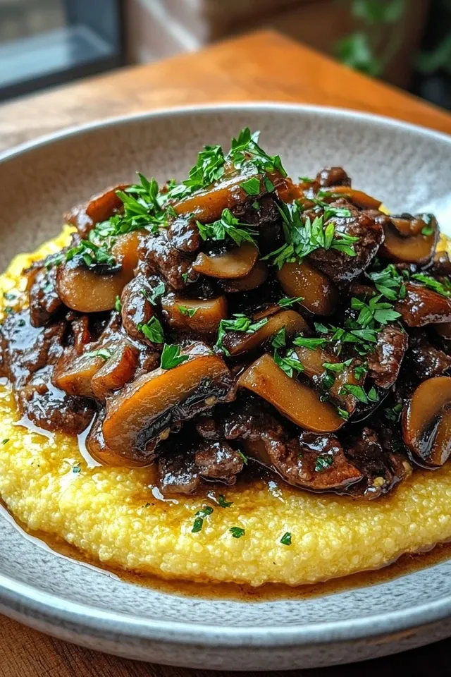 Beef Ragout auf cremiger Polenta