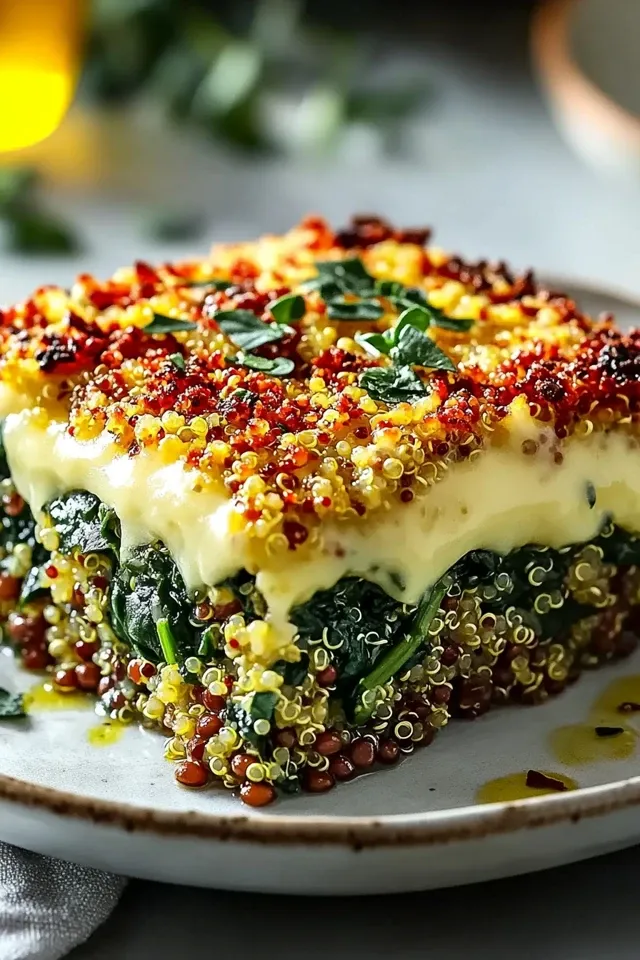 Quinoa Linsen Spinat Auflauf – Gesundes Comfort Food