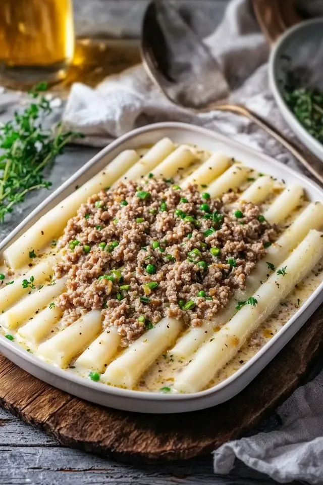 Weißer Spargel mit Hackfleisch: Ein Gaumenschmaus