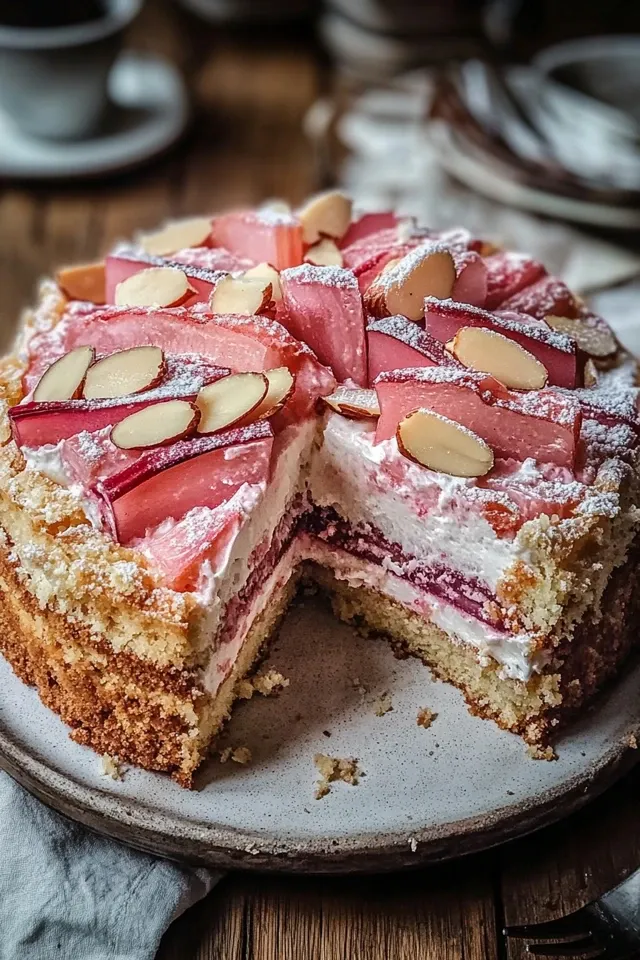 Rhabarbersahne-Torte mit Mandeln – Ein unwiderstehliches Rezept
