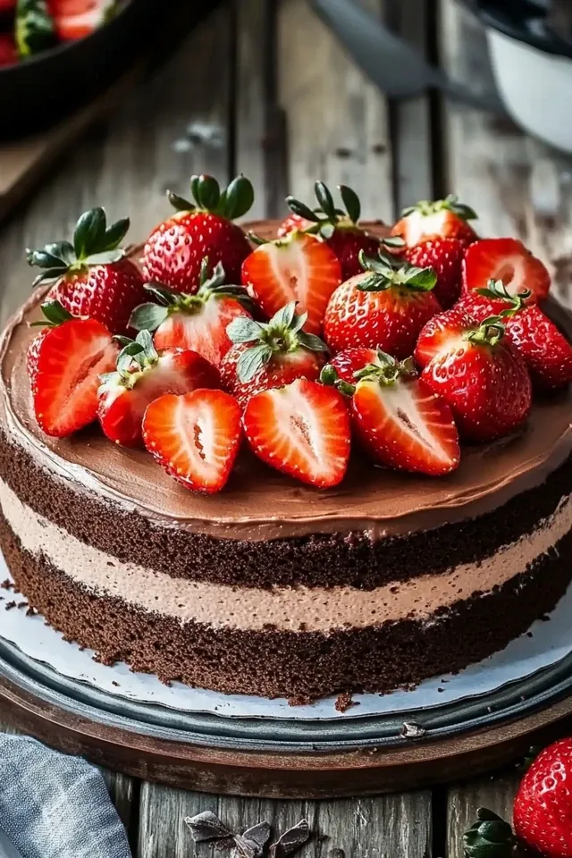 Schokomousse Torte mit Erdbeeren – Ein himmlischer Genuss