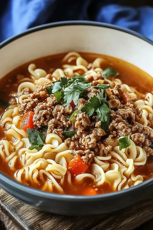 Wärmende Nudel-Hack-Suppe: Ein einfaches One-Pot-Gericht