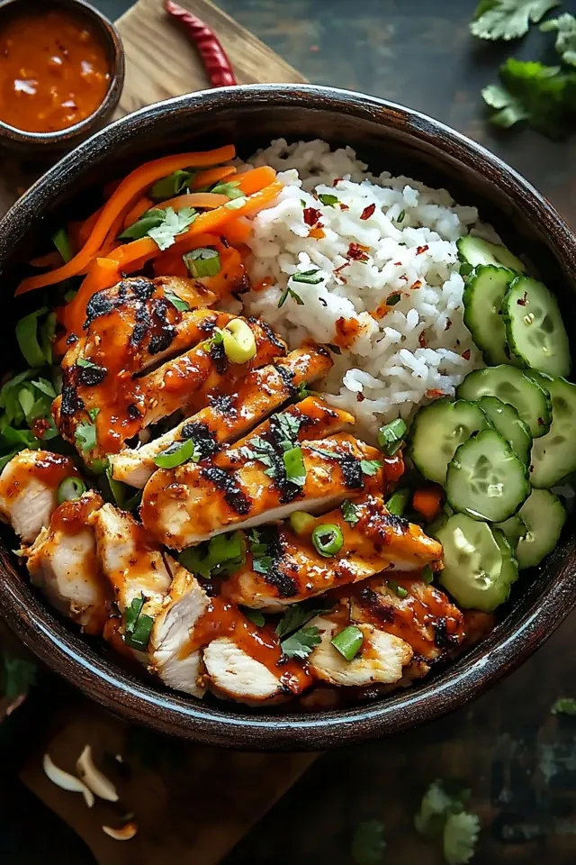 Würzige Hähnchen Bowl mit cremiger Soße für köstliche Abende