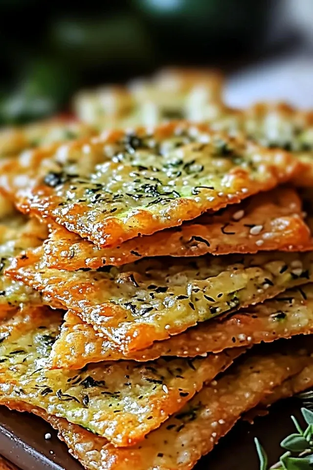 Zucchini Kräcker mit Kräutern für gesunden Snack