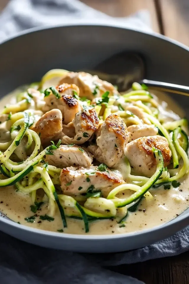 Zucchini Noodle Chicken Alfredo – Ein leichtes Genuss-Rezept