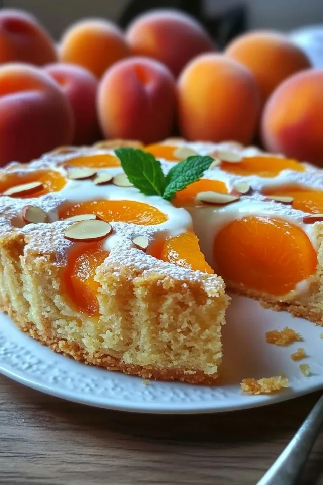 Frischer Aprikosenkuchen mit Joghurt für jeden Anlass
