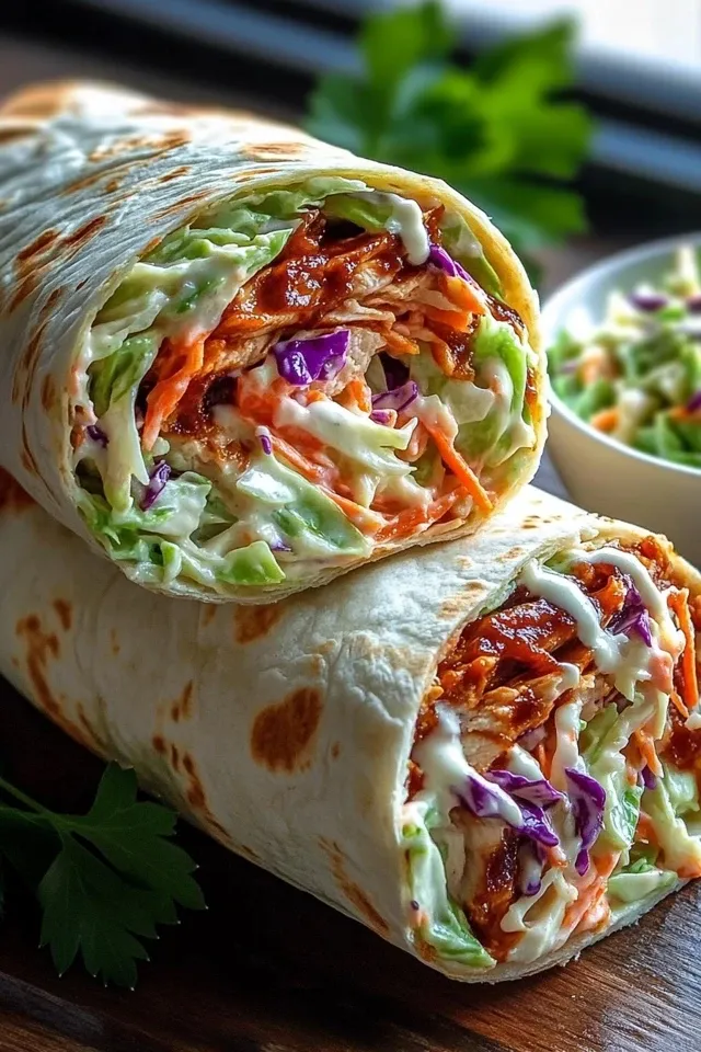 BBQ Chicken Wraps mit Coleslaw: Einfach und Lecker