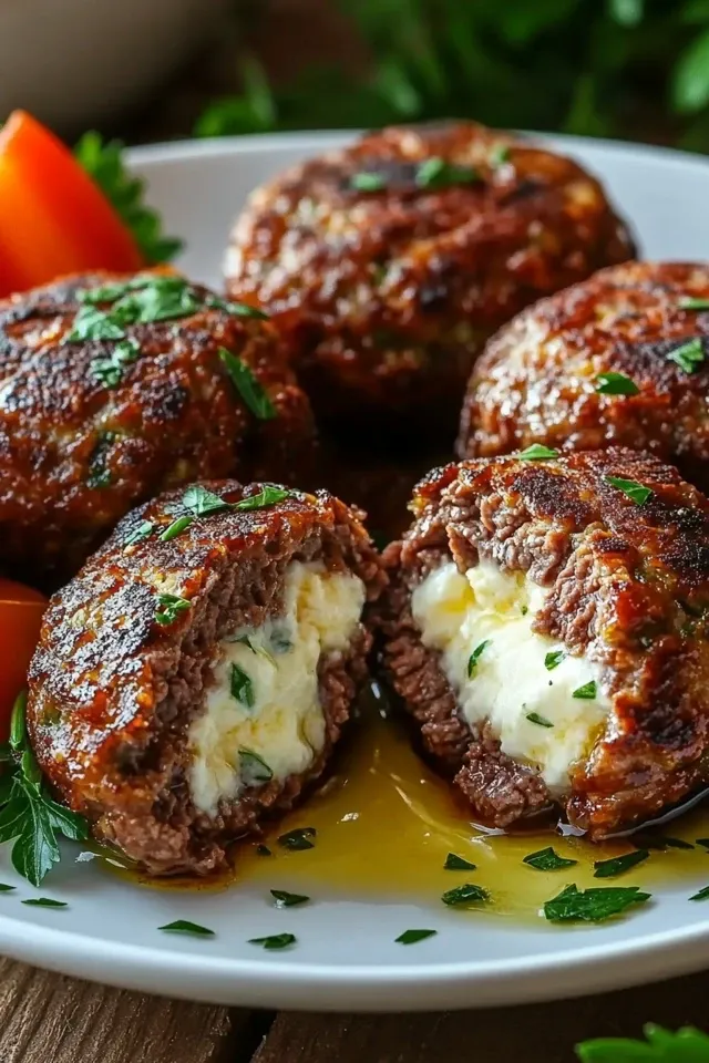 Bifteki – Griechische Frikadellen gefüllt mit Schafskäse