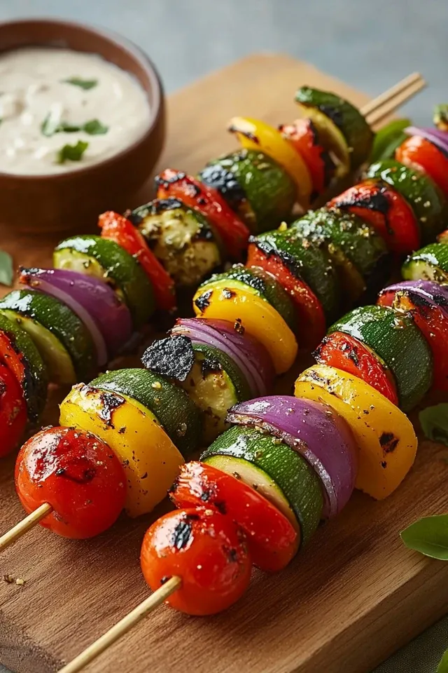Bunter Grill-Gemüse-Spieß mit mediterraner Kräuter-Marinade