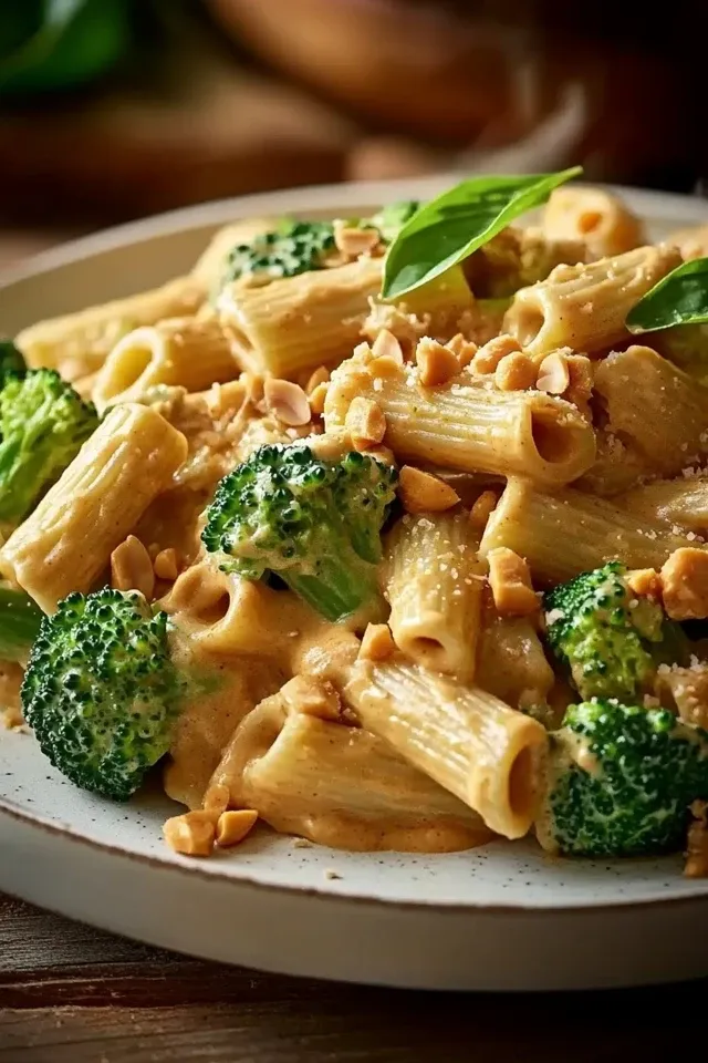 Cremige Brokkoli-Erdnuss-Pasta für jeden Tag