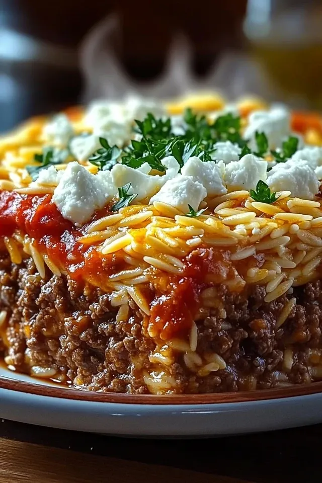 Griechischer Kritharaki-Hackauflauf mit Feta – Ein Genuss für die Sinne