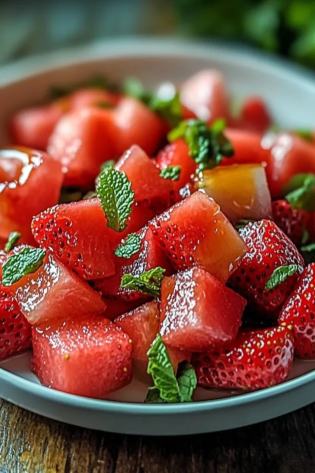 Erdbeer-Wassermelonen-Salat mit erfrischendem Honig