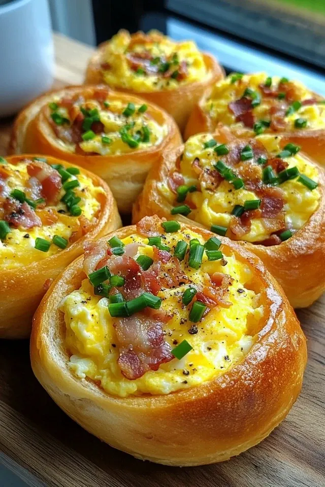 Frühstücksrollen mit Rührei, Käse und Rindfleisch