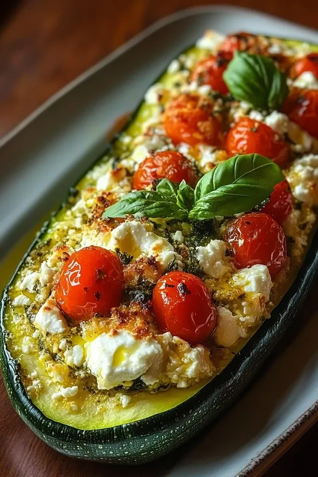 Gefüllte Zucchini mit Feta und Kirschtomaten – Ein Genuss