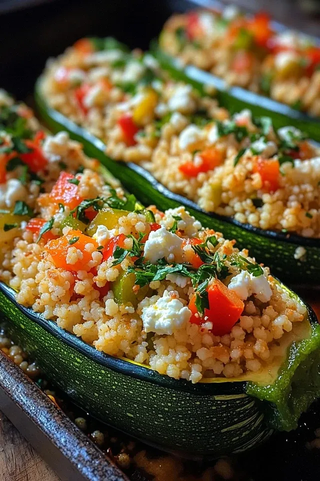 Gefüllte Zucchinis mit Couscous und Feta: Ein Genuss