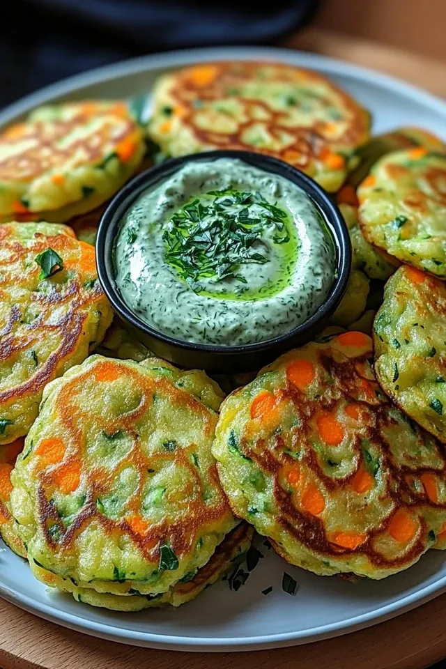 Gemüsepfannkuchen mit Kräuterdip: Ein Rezept aus der Heimat