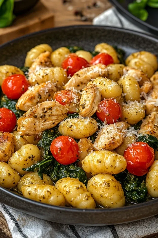 Herzhafte Gnocchi Pfanne mit Hähnchen und Gemüse