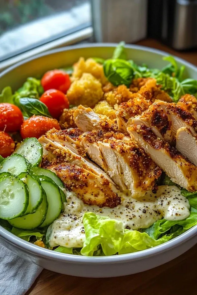 Gesunde Caesar Hähnchen Bowl – Lecker und einfach zubereitet!