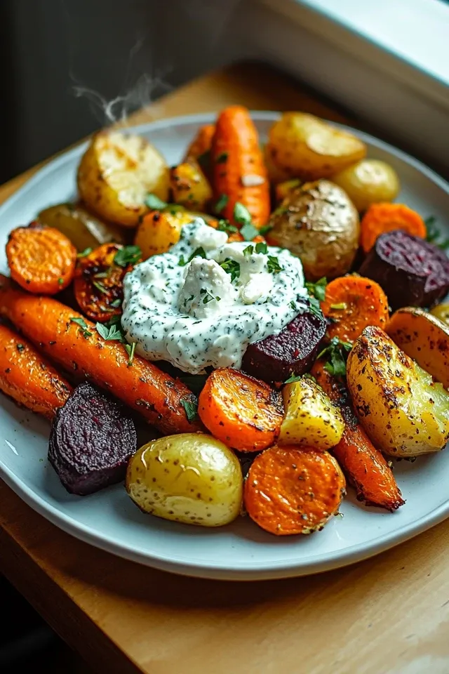 Ofengemüse mit Feta und Kräuterjoghurt – Ein Hit für jeden Anlass