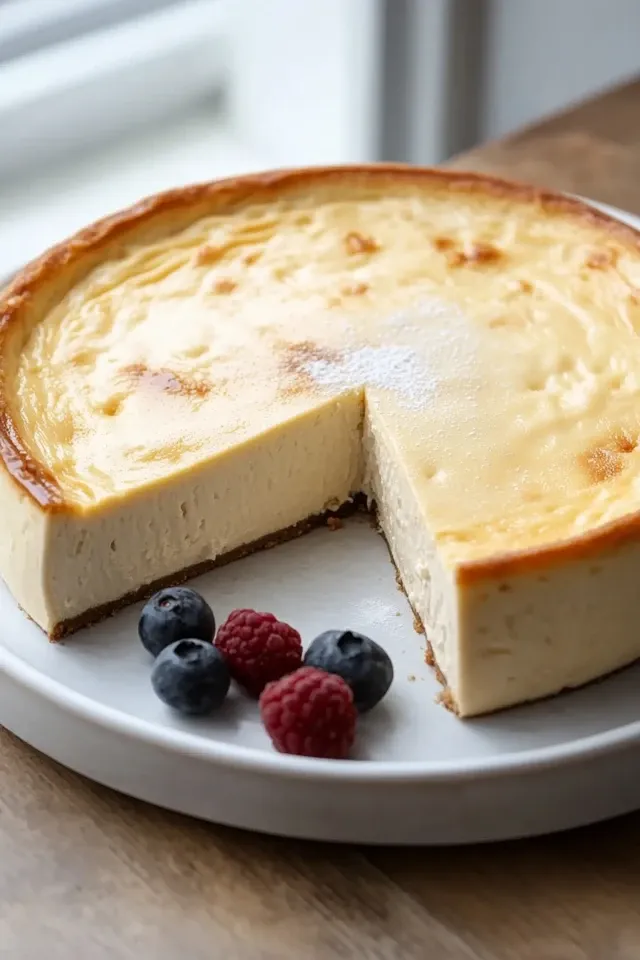 Protein-Käsekuchen ohne Boden – Low Carb & Fluffig